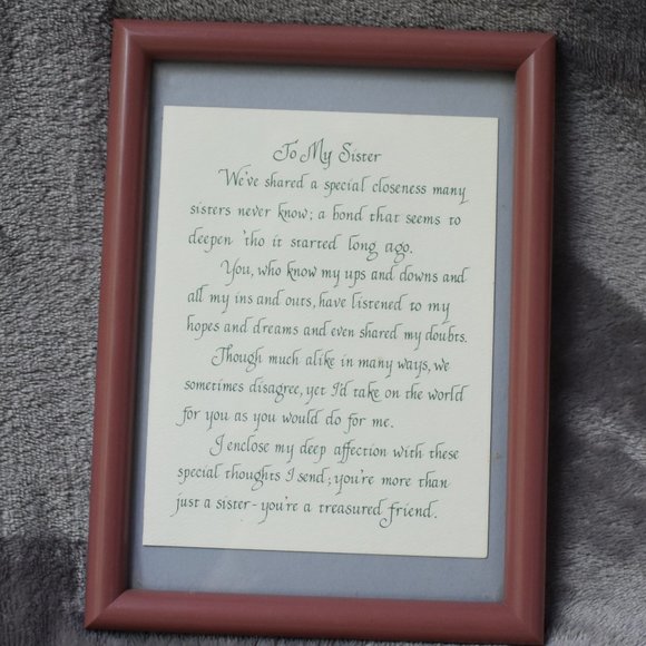 Vintage To My Sister Framed Poem - Picture 1 of 8